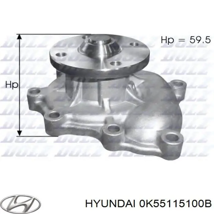 0K55115100B Hyundai/Kia помпа водяна, (насос охолодження)
