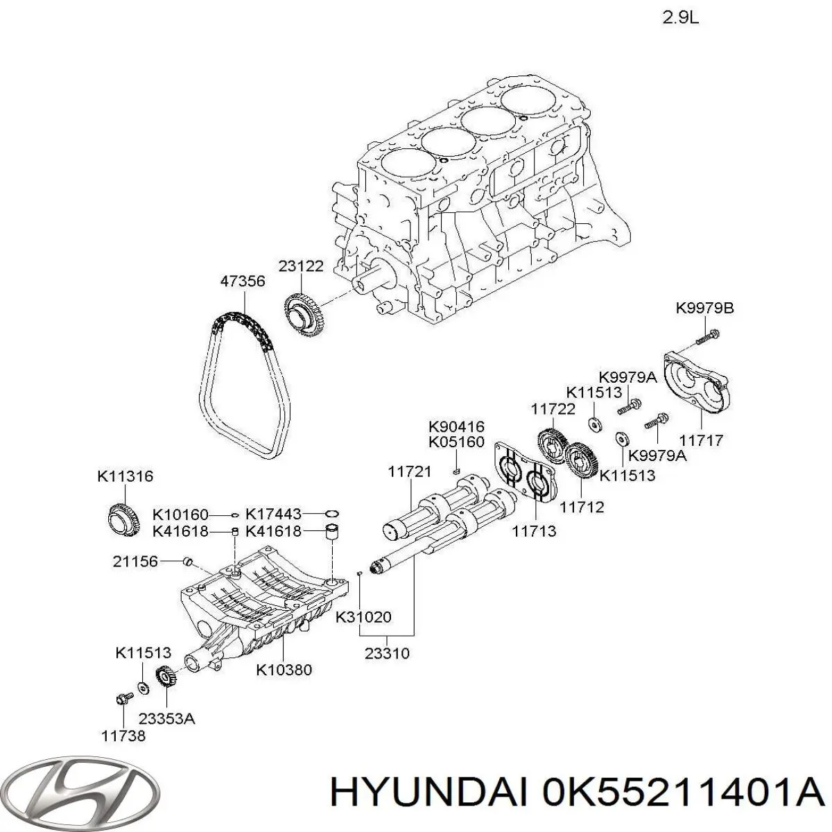 Купити 0K55211401A Hyundai/Kia Шків колінчастого вала