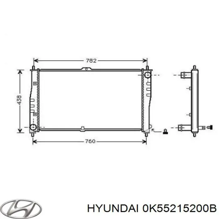 Купити 0K55215200B Hyundai/Kia Радіатор двигуна