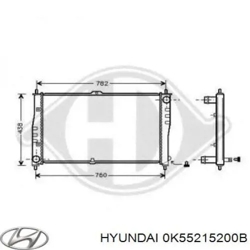 0K55215200B Hyundai/Kia Радіатор охолодження двигуна