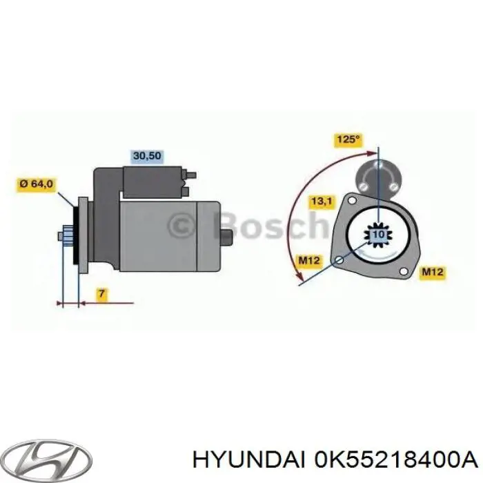 Стартер 31114140 Hyundai/Kia
