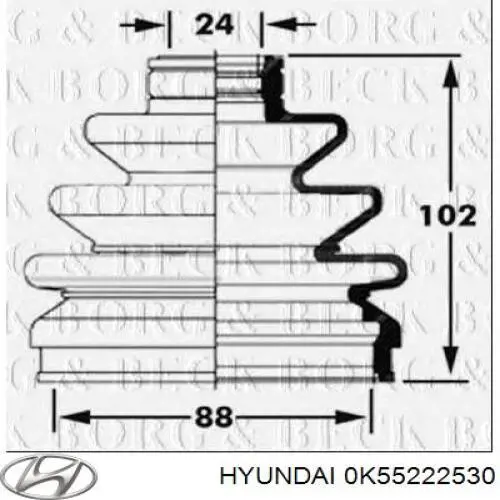 Пильник ШРУСа зовнішній 28023AA044 Subaru