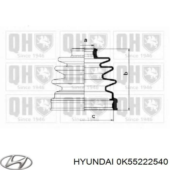 Пильник гранати внутрішній, передній півосі Hyundai/Kia 0K55222540 ціна, від 6.11 USD