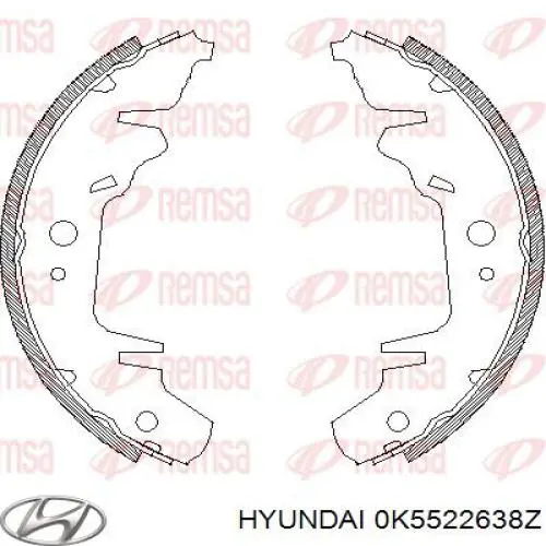 Купити 0K5522638Z Hyundai/Kia Колодки гальмові задні, барабанні