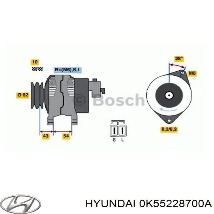 Амортизатор задній 0K55228700A Hyundai/Kia