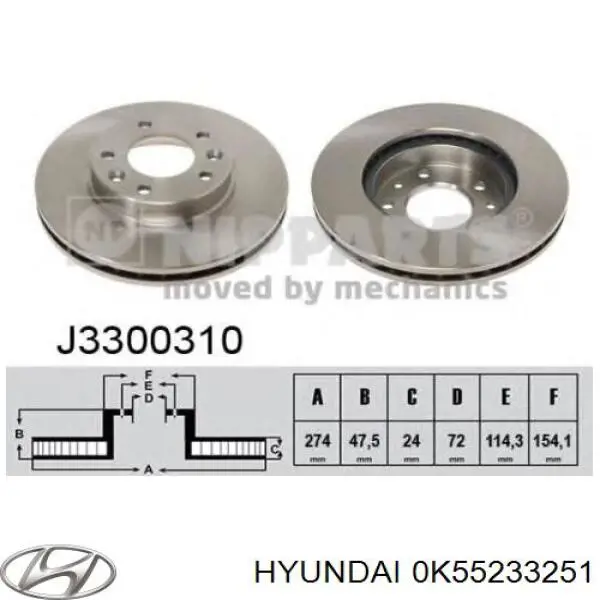 Диск переднього гальма Hyundai/Kia 0K55233251 ціна, від 31.47 USD