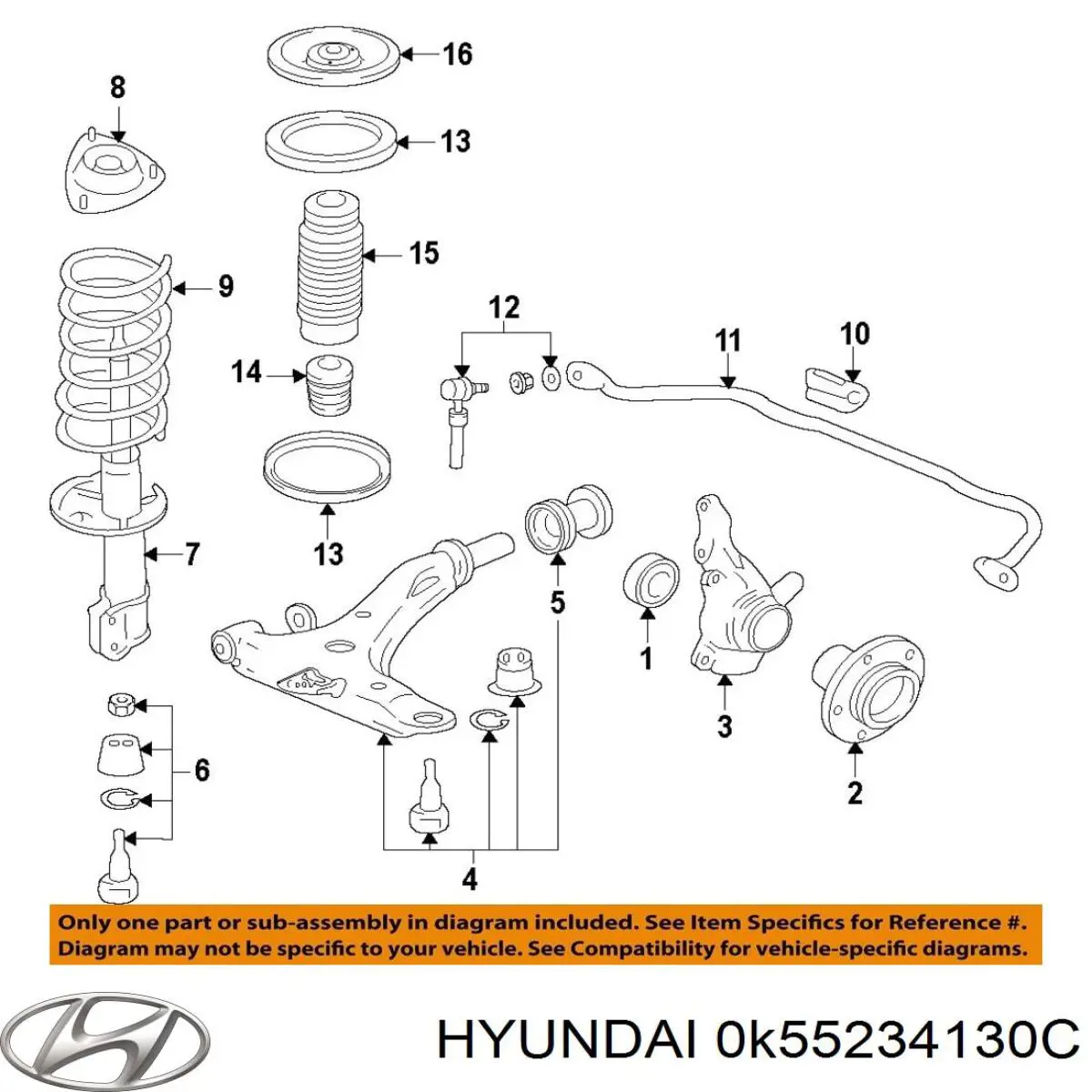 0K55234130C Hyundai/Kia Розтяжка стійки права