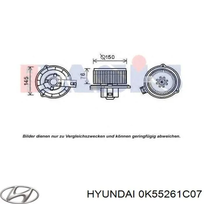 Купити 0K55261C07 Hyundai/Kia Електродвигуни (електродвигун обігрівача) або розетка причепа штепсельная