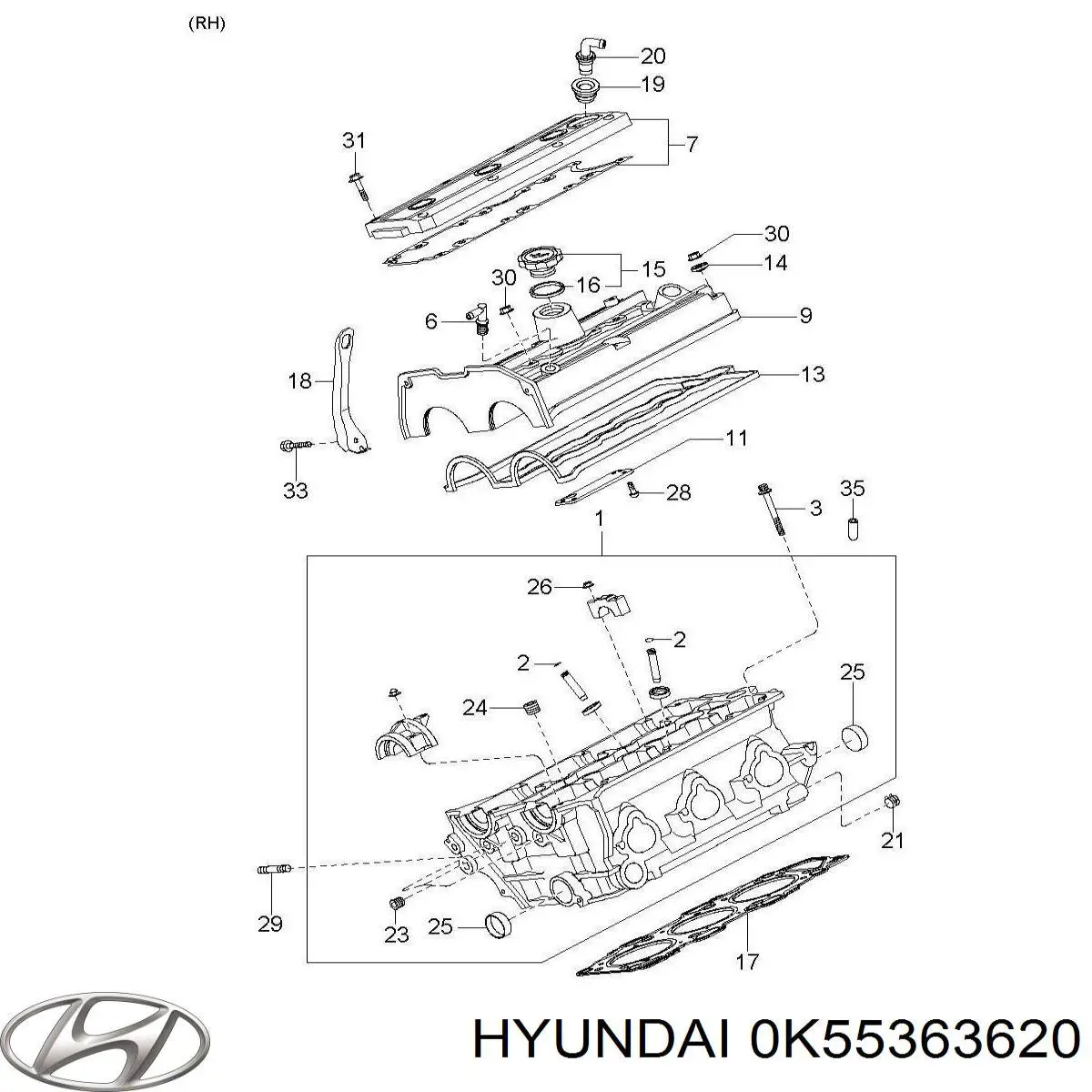 Амортизатор багажника 0K55363620 Hyundai/Kia