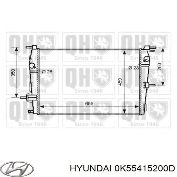 Радіатор 0K55415200D Hyundai/Kia
