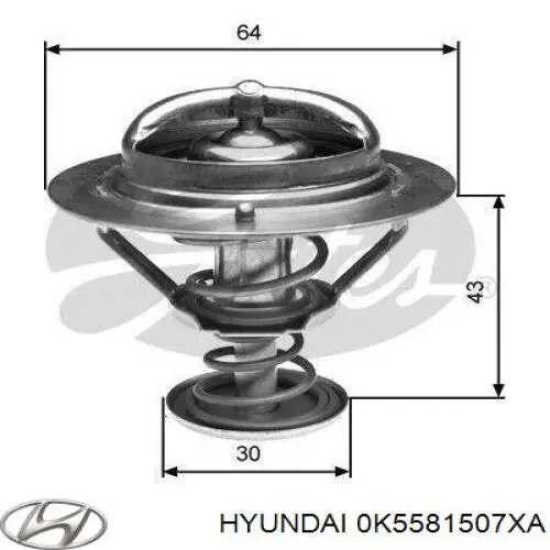Купити 0K5581507XA Hyundai/Kia Термостат в корпусі