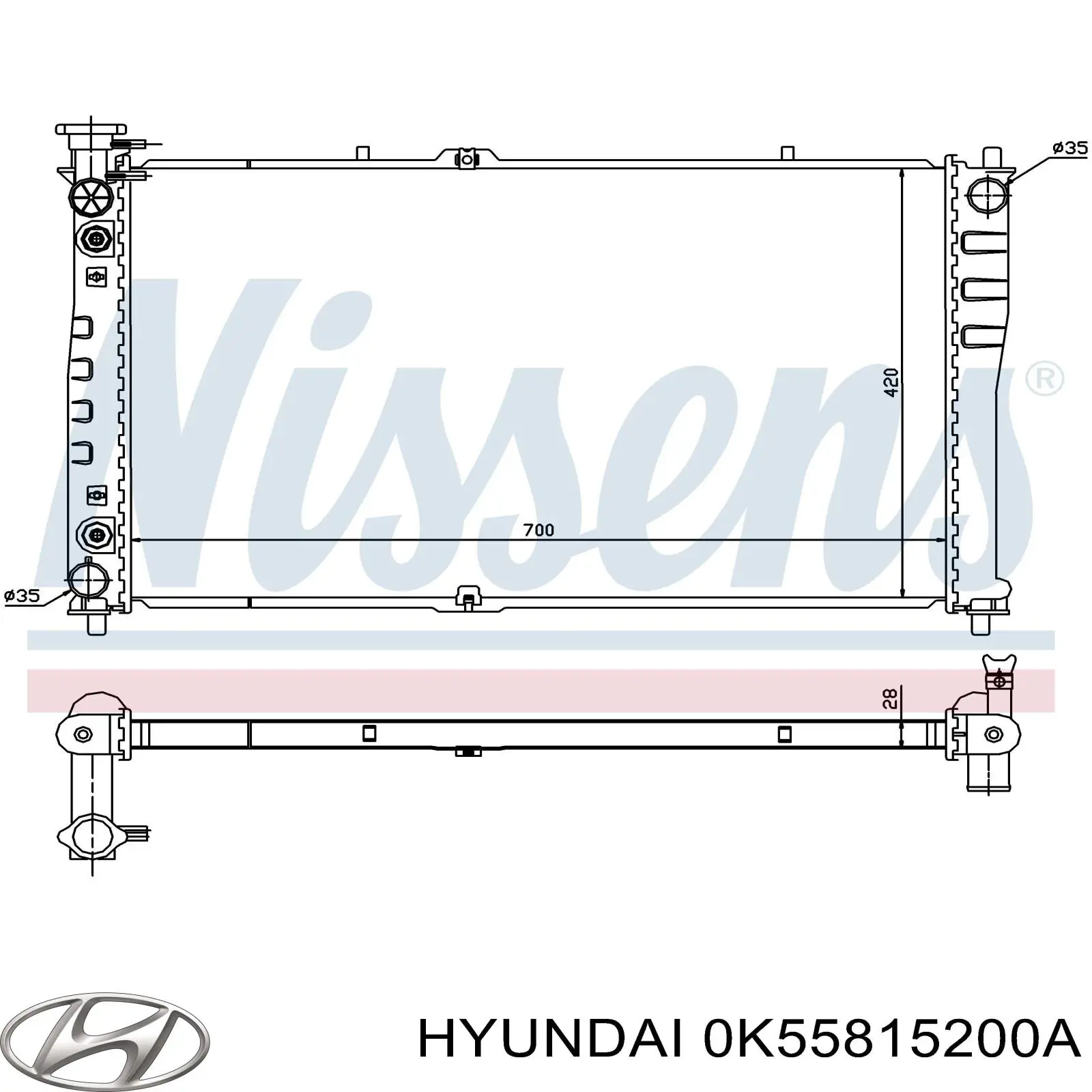 Радіатор основний Hyundai/Kia 0K55815200A ціна, від 70.89 USD