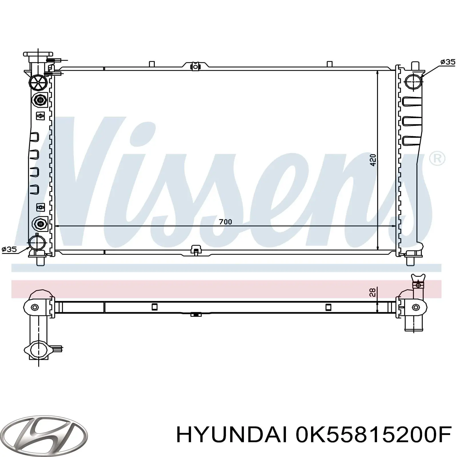 Радіатор основний Hyundai/Kia 0K55815200F ціна, від 71.28 USD
