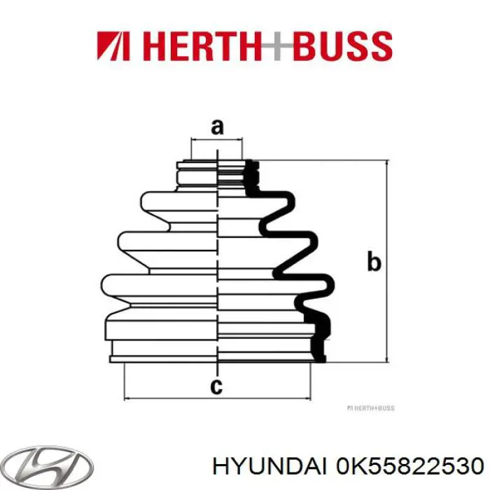Пильник шарніра кутових швидкостей зовнішній передній Hyundai/Kia 0K55822530 ціна, від 5.97 USD