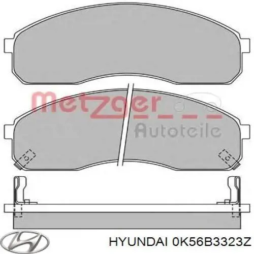 Гальмівні колодки Hyundai/Kia 0K56B3323Z ціна, від 23.74 USD