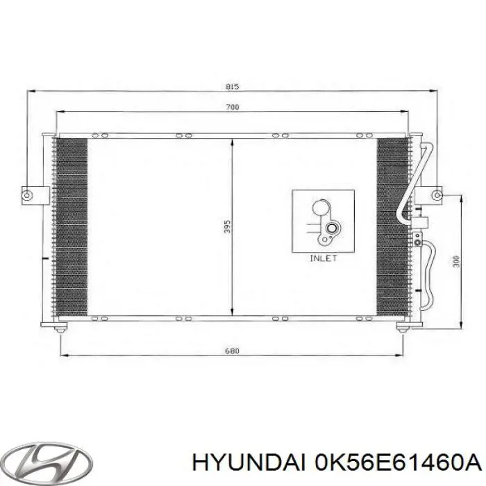 0K56E61460A Hyundai/Kia радіатор кондиціонера