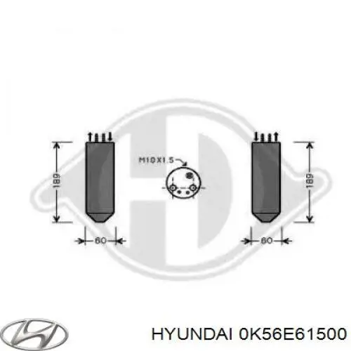 Ресивер-осушувач кондиціонера Hyundai/Kia 0K56E61500 ціна, від 17.09 USD