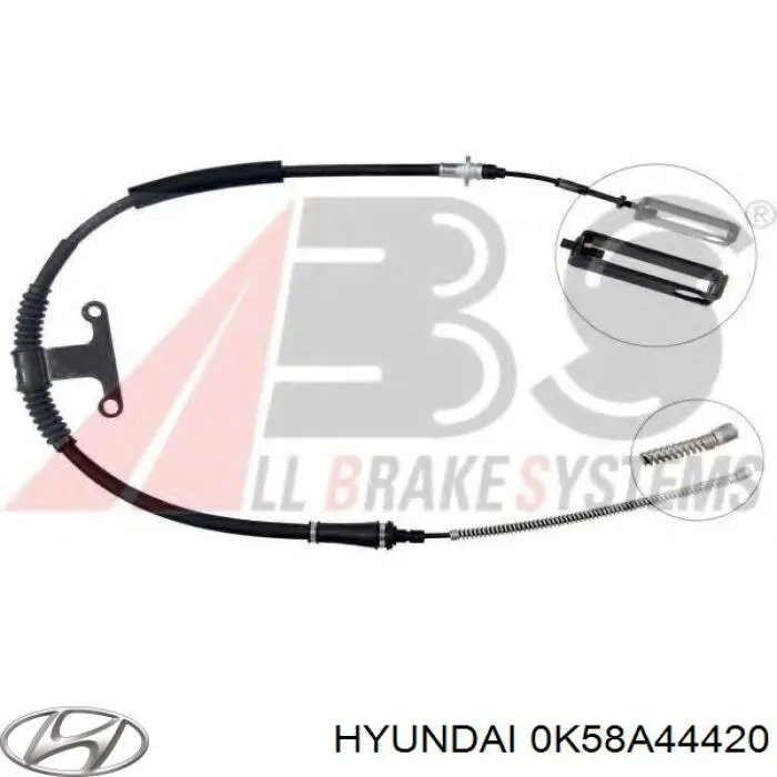 Трос стоянкового гальма задній лівий Hyundai/Kia 0K58A44420 ціна, від 21.10 USD