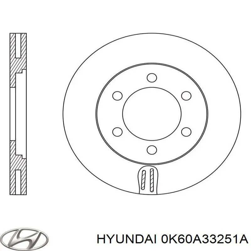 Диск гальмівний передній Hyundai/Kia 0K60A33251A