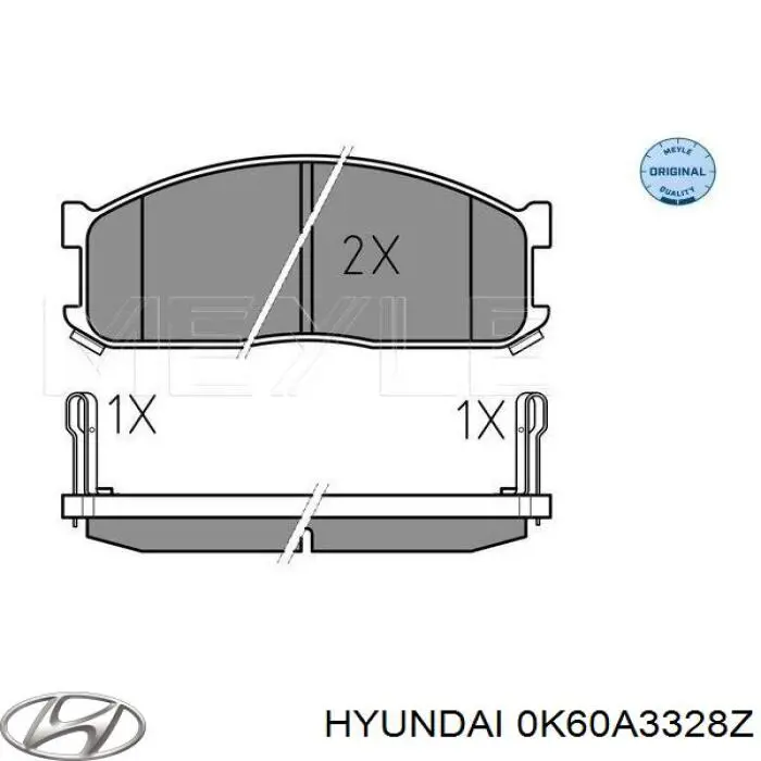 Передні тормозні колодки 0K60A3328Z Hyundai/Kia