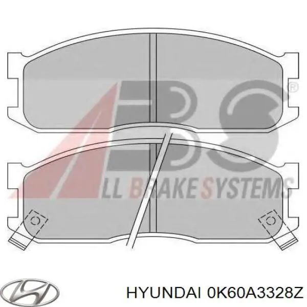 Колодки гальмівні передні, дискові 0K60A3328Z Hyundai/Kia