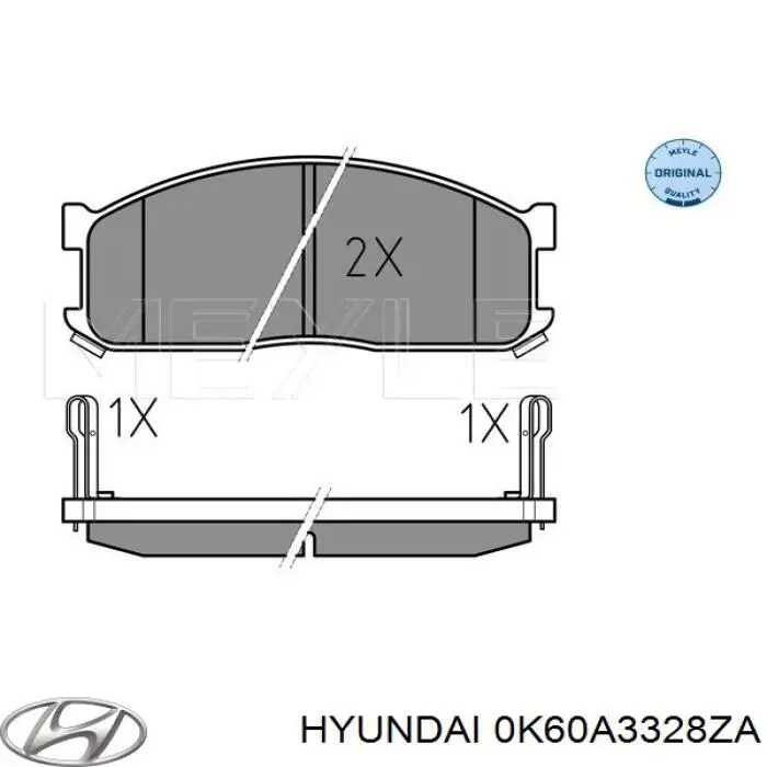 Передні тормозні колодки 0K60A3328ZA Hyundai/Kia