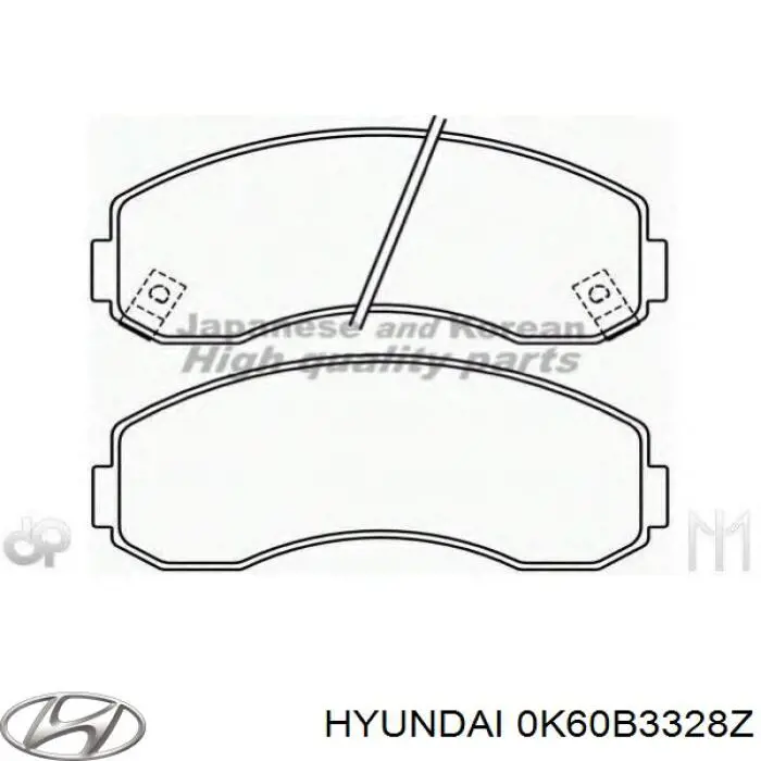 Колодки гальмівні передні, дискові 0K60B3328Z Hyundai/Kia