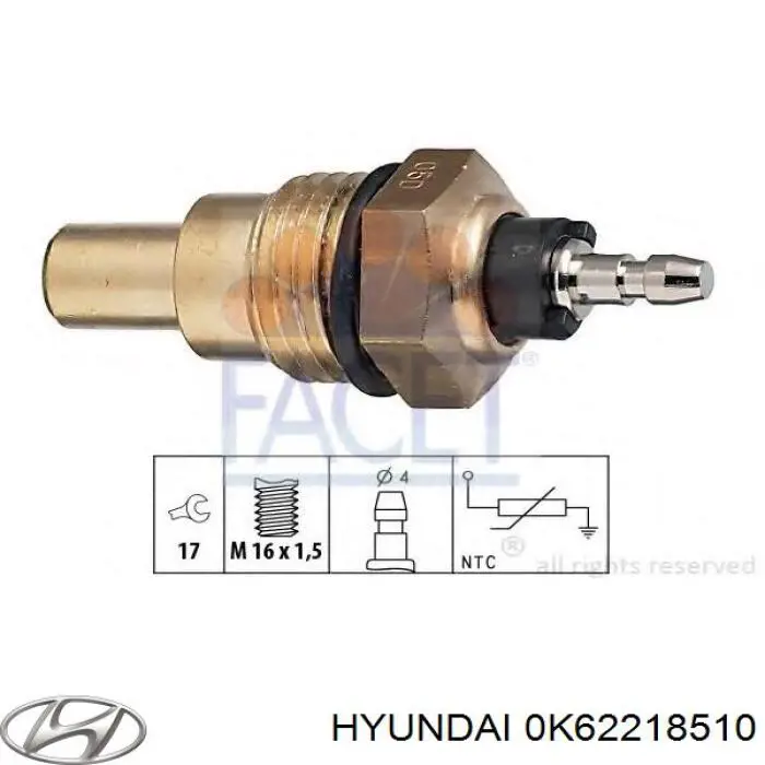 Термодатчик охолоджуючої рідини Hyundai/Kia 0K62218510 ціна, від 4.14 USD