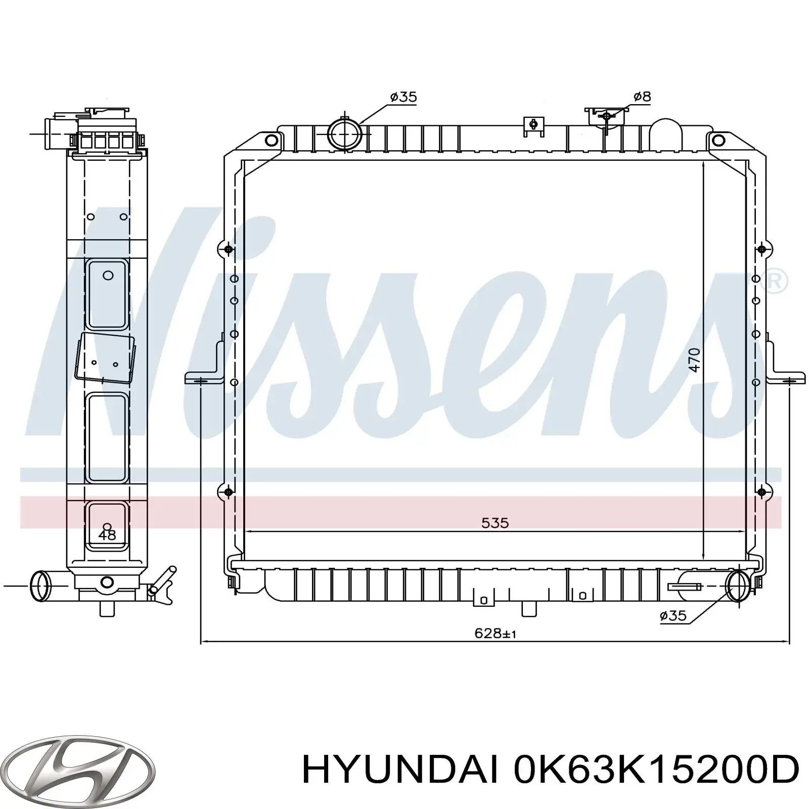 Радіатор основний Hyundai/Kia 0K63K15200D ціна, від 128.75 USD