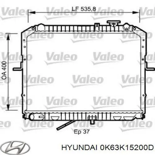 0K63K15200D Hyundai/Kia Радіатор охолодження двигуна