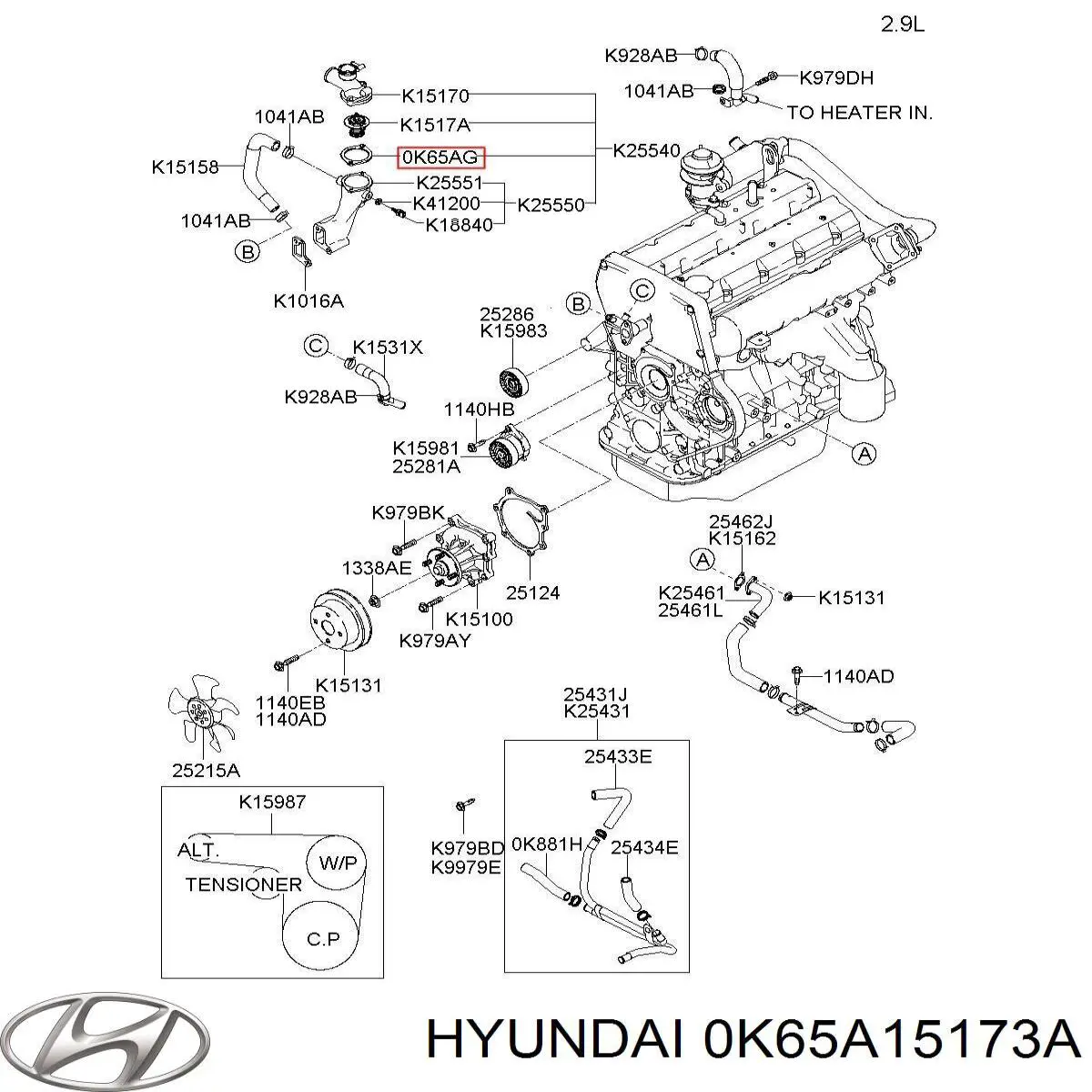 Прокладка термостата Hyundai/Kia 0K65A15173A ціна, від 1.93 USD