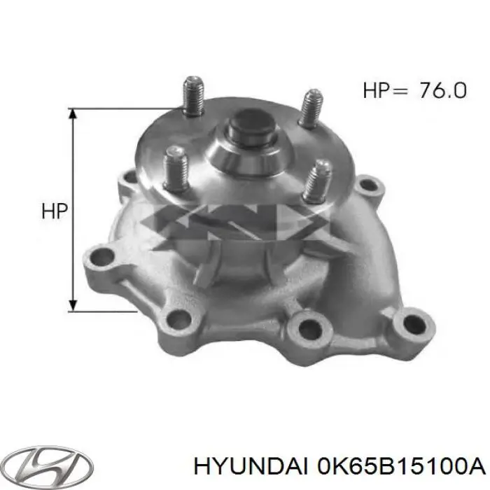 Помпа водяна, (насос) охолодження 0K65B15100A Hyundai/Kia