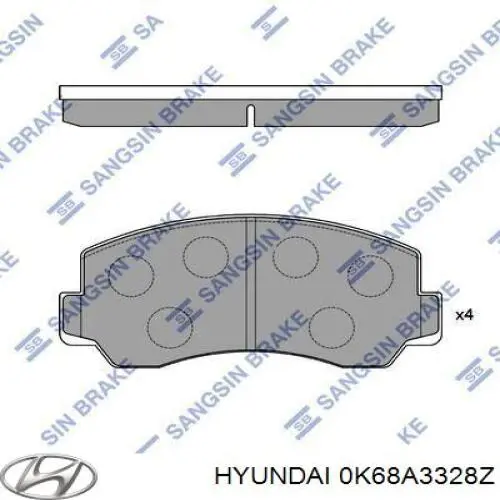 SA019 Sangsin Передні гальмівні колодки барабанні