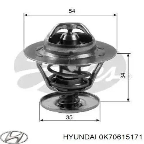 Купити 0K70615171 Hyundai/Kia Термостат в корпусі