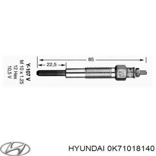 Свіча накалу Hyundai/Kia 0K71018140 ціна, від 6.09 USD