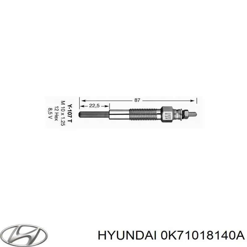 Купити 0K71018140A Hyundai/Kia Свічка накалу