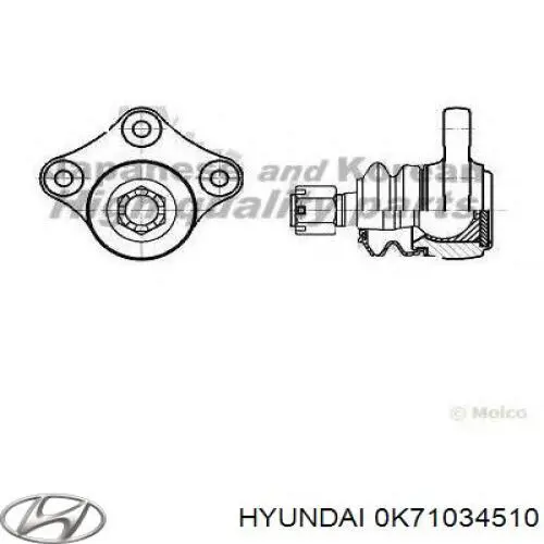 Купити 0KX4334510 Hyundai/Kia Кульова опора, нижня