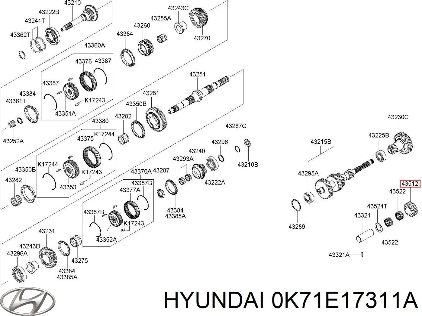 0K71E17311A Hyundai/Kia 