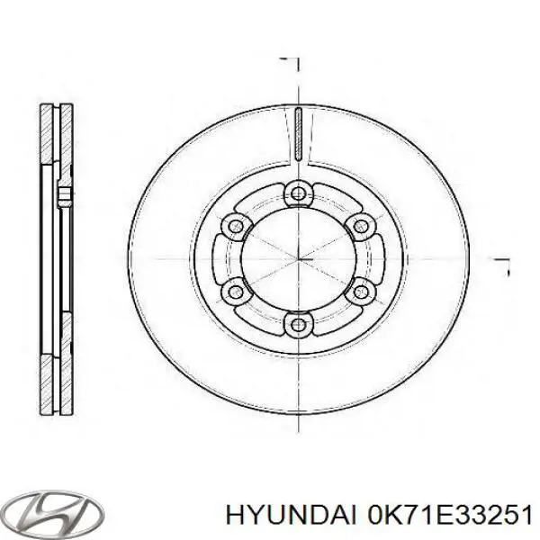 0K71E33251 Hyundai/Kia Гальмо дискове переднє