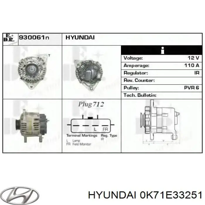 Диск переднього гальма Hyundai/Kia 0K71E33251 ціна, від 18.70 USD