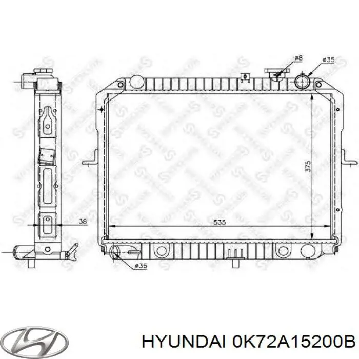 Купити 0K72A15200B Hyundai/Kia Радіатор двигуна
