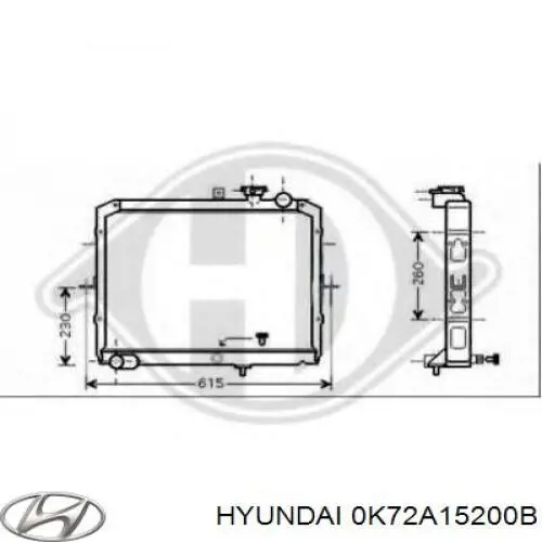 0K72A15200B Hyundai/Kia Радіатор охолодження двигуна