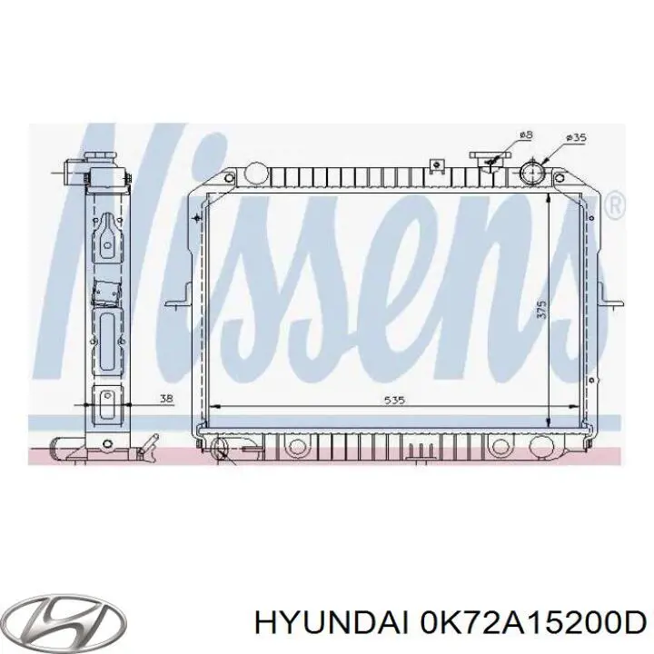 Купити 0K72A15200D Hyundai/Kia Радіатор двигуна