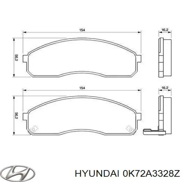 Купити 0K72A3328Z Hyundai/Kia Колодки гальмівні передні, дискові