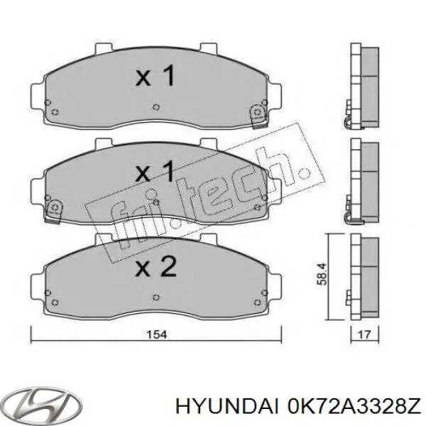 0K72A3328Z Hyundai/Kia колодки гальмівні передні, дискові