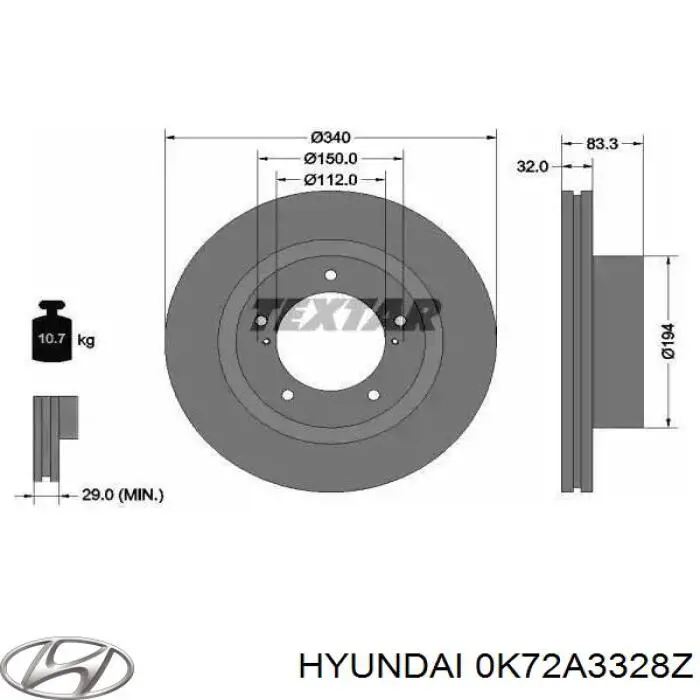Гальмівні колодки Hyundai/Kia 0K72A3328Z ціна, від 18.37 USD