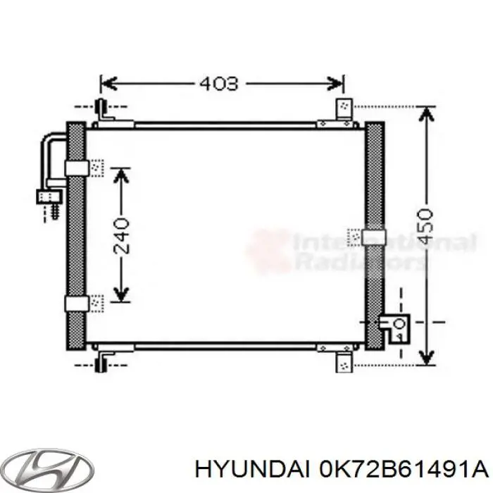 Конденсатор кондиціонера Hyundai/Kia 0K72B61491A ціна, від 623.58 USD
