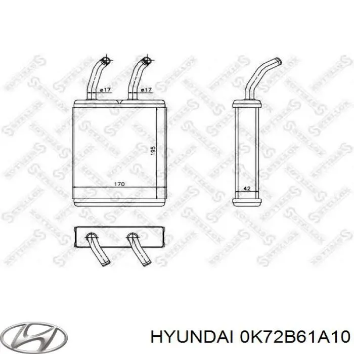 0K72B61A10 Hyundai/Kia радіатор пічки (обігрівача)