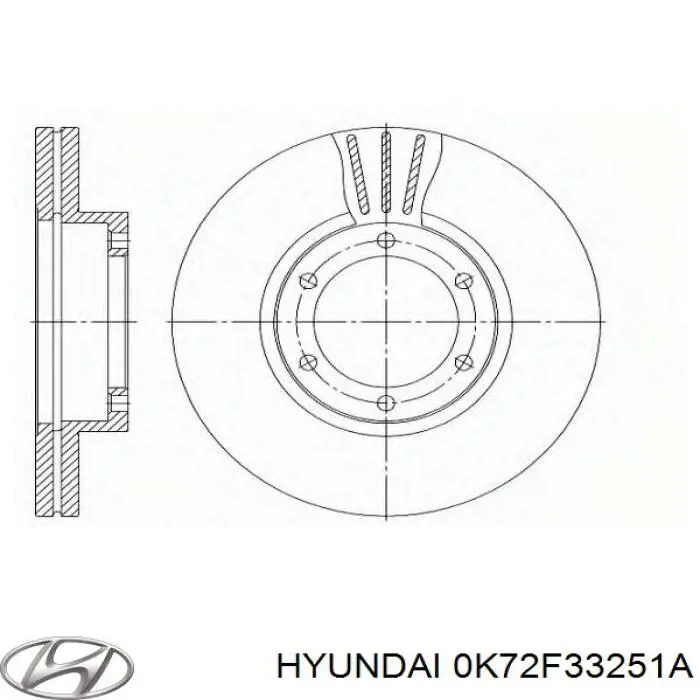 Гальмівні диски передні 0K72F33251A Hyundai/Kia