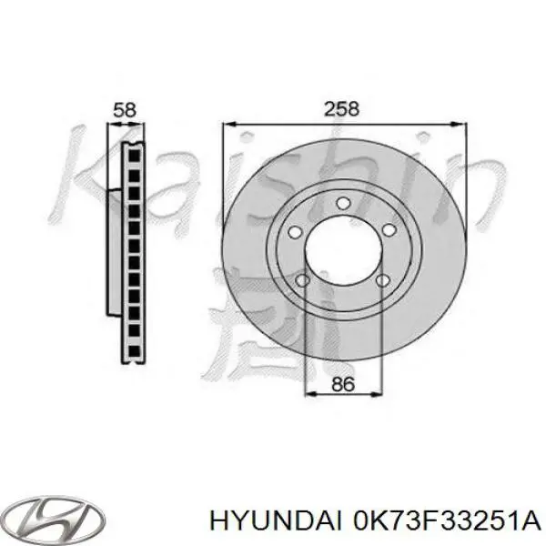 Купити 0K73F33251A Hyundai/Kia Ротор гальмівний